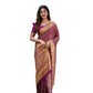 Generic Women's Silk Printed Saree With Unstitched Blouse 5.5Mtr (Wine) - MYLUXURY LANE ENTERPRISE