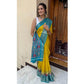 Generic Women's Soft Dola Cotton Kalamkari Printed Saree With Unstitched Blouse 5.5Mtr (Mustard) - MYLUXURY LANE ENTERPRISE