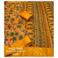 Generic Women's Soft Dola Cotton Kalamkari Printed Saree With Unstitched Blouse 5.5Mtr (Yellow) - MYLUXURY LANE ENTERPRISE