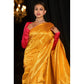 Generic Women's Soft Lichi Silk Woven Saree With Unstitched Blouse 5.5Mtr (Yellow) - MYLUXURY LANE ENTERPRISE