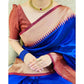 Generic Women's Soft Lichi Silk Solid Saree With Unstitched Blouse 5.5Mtr (Blue) - MYLUXURY LANE ENTERPRISE