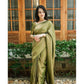 Generic Women's Soft Lichi Silk Printed Saree With Unstitched Blouse 5.5Mtr (Green) - MYLUXURY LANE ENTERPRISE
