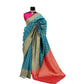 Generic Women's Banarasi Printed Saree With Unstitched Blouse 5.5Mtr (Aqua Blue) - MYLUXURY LANE ENTERPRISE