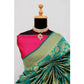 Generic Women's Banarasi Printed Saree With Unstitched Blouse 5.5Mtr (Rama) - MYLUXURY LANE ENTERPRISE