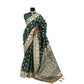 Generic Women's Satin Printed Saree With Unstitched Blouse 5.5Mtr (Green) - MYLUXURY LANE ENTERPRISE