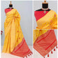 Generic Women's Banarasi Printed Saree With Unstitched Blouse 5.5Mtr (Yellow) - MYLUXURY LANE ENTERPRISE