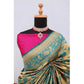 Generic Women's Banarasi Printed Saree With Unstitched Blouse 5.5Mtr (Golden) - MYLUXURY LANE ENTERPRISE