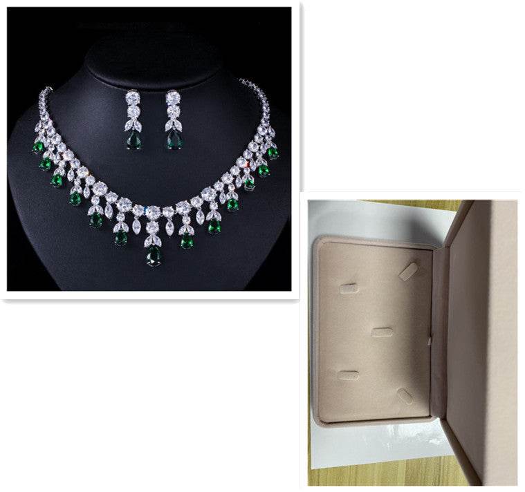 Luxury Water Drop Big Suit Super Flash AAA Zircon Bridal Party Dress High-end Accessories - MYLUXURY LANE ENTERPRISE