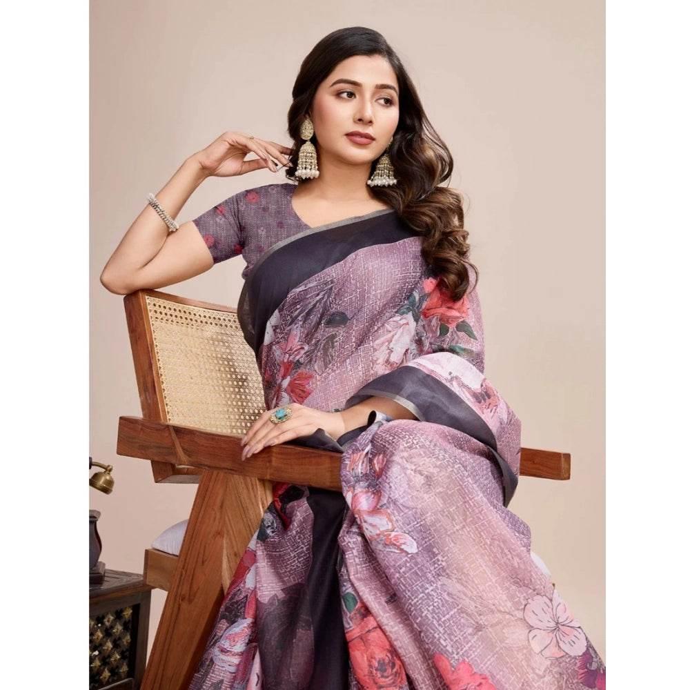 Generic Women's Georgette Embroidered Saree With Unstitched Blouse (5.5Mtr, Multicolor) - MYLUXURY LANE ENTERPRISE