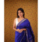 Generic Women's Silk Blend Self Design Bollywood Saree With Unstitched Blouse (5.5Mtr, Blue) - MYLUXURY LANE ENTERPRISE