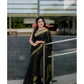 Generic Women's Silk Woven Kanjivaram Saree With Unstitched Blouse (5.5Mtr, Black) - MYLUXURY LANE ENTERPRISE