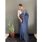 Generic Women's Chiffon Woven Bollywood Saree With Unstitched Blouse (5.5Mtr, Navy) - MYLUXURY LANE ENTERPRISE
