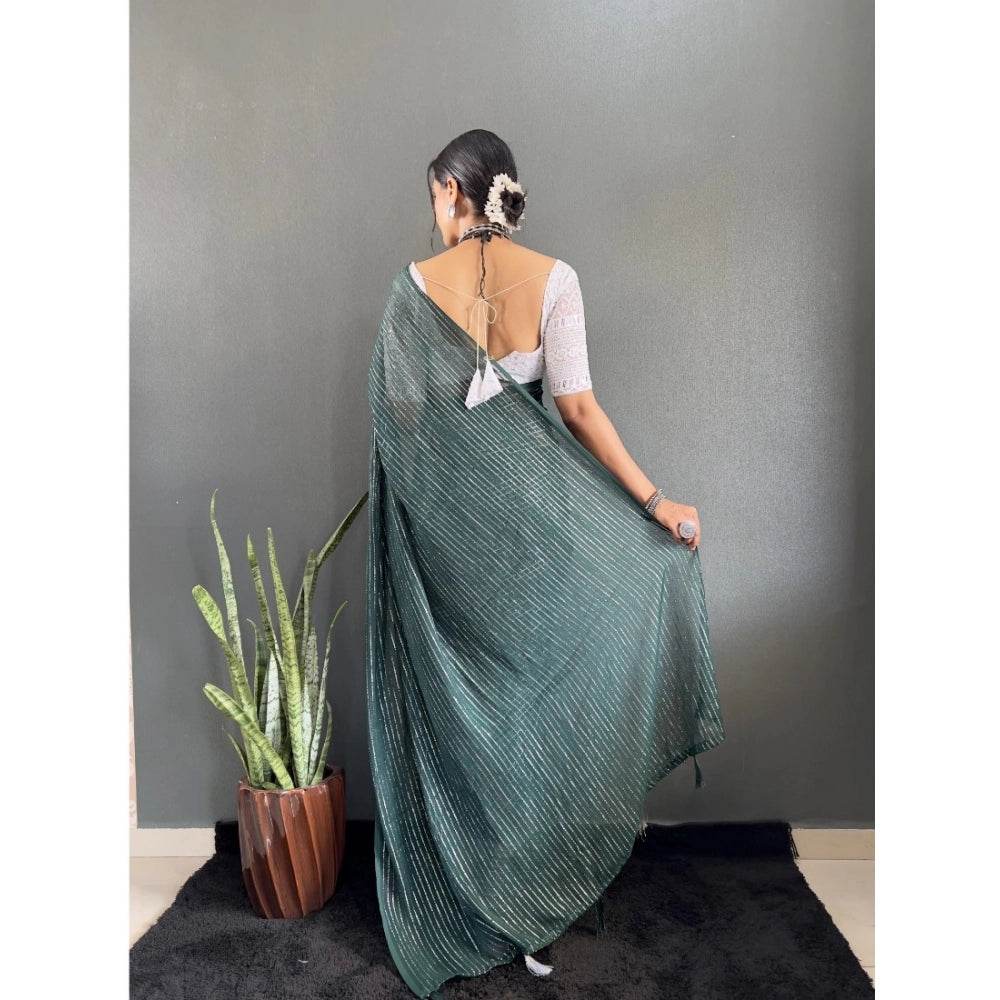 Generic Women's Chiffon Woven Bollywood Saree With Unstitched Blouse (5.5Mtr, Green) - MYLUXURY LANE ENTERPRISE
