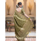 Generic Women's Silk Woven Kanjivaram Saree With Unstitched Blouse (5.5Mtr, Mehendi Green) - MYLUXURY LANE ENTERPRISE