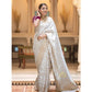 Generic Women's Silk Woven Kanjivaram Saree With Unstitched Blouse (5.5Mtr, White) - MYLUXURY LANE ENTERPRISE