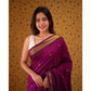 Generic Women's Silk Blend Self Design Bollywood Saree With Unstitched Blouse (5.5Mtr, Purple) - MYLUXURY LANE ENTERPRISE
