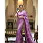 Generic Women's Art Silk Embellished Kanjivaram Saree With Unstitched Blouse (5.5Mtr, Lavender) - MYLUXURY LANE ENTERPRISE