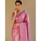 Generic Women's Silk Blend Woven Kanjivaram Saree With Unstitched Blouse (5.5Mtr, Pink) - MYLUXURY LANE ENTERPRISE