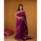 Generic Women's Silk Blend Self Design Bollywood Saree With Unstitched Blouse (5.5Mtr, Purple) - MYLUXURY LANE ENTERPRISE