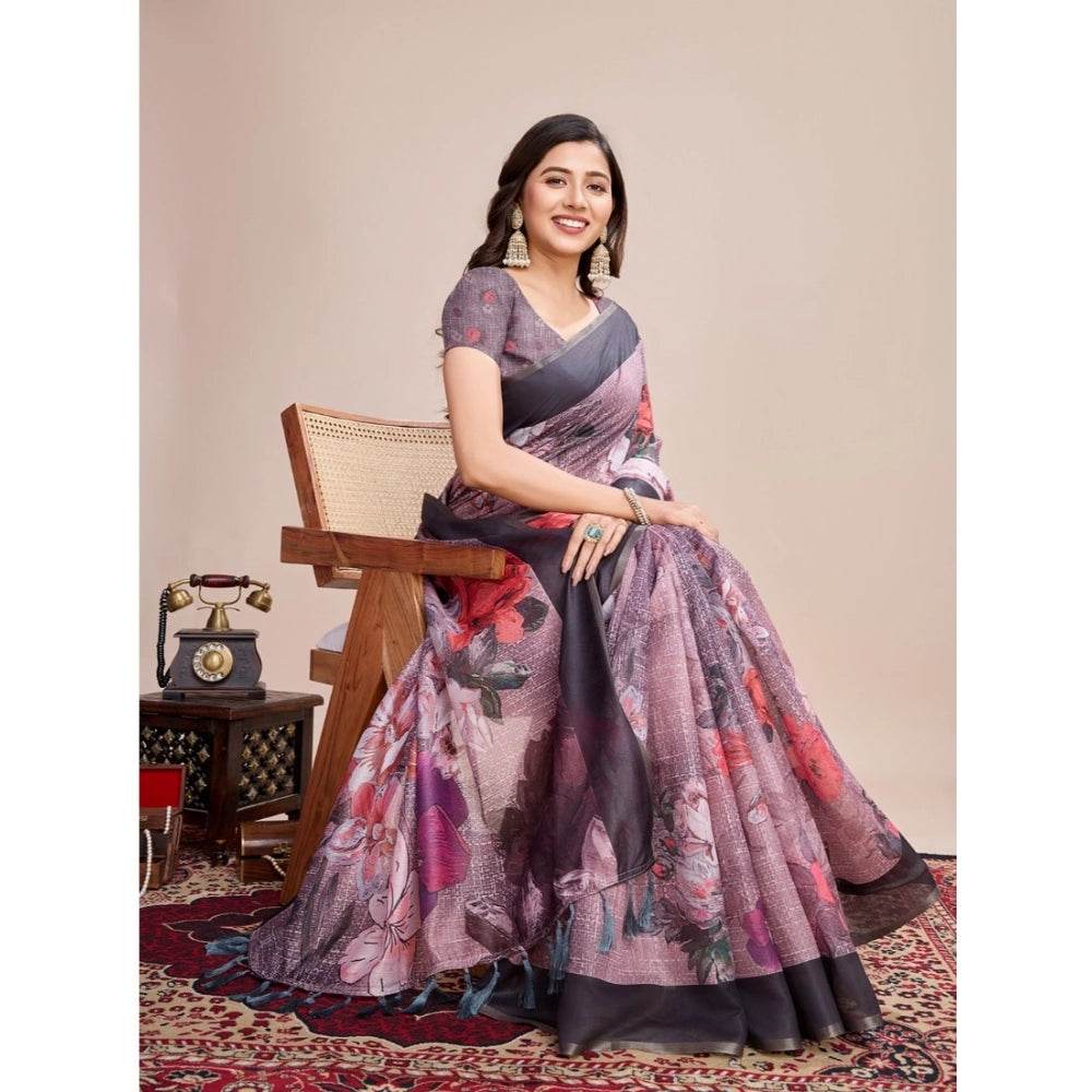 Generic Women's Georgette Embroidered Saree With Unstitched Blouse (5.5Mtr, Multicolor) - MYLUXURY LANE ENTERPRISE