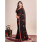 Generic Women's Georgette Printed Saree With Unstitched Blouse (5.5Mtr, Red) - MYLUXURY LANE ENTERPRISE