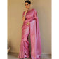 Generic Women's Silk Blend Woven Kanjivaram Saree With Unstitched Blouse (5.5Mtr, Pink) - MYLUXURY LANE ENTERPRISE