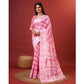 Generic Women's Cotton Silk Printed Saree With Unstitched Blouse 5.5Mtr (Pink) - MYLUXURY LANE ENTERPRISE