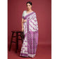 Generic Women's Jamdani Cotton Silk Printed Saree With Unstitched Blouse 5.5Mtr (Wine) - MYLUXURY LANE ENTERPRISE