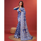 Generic Women's Cotton Silk Printed Saree With Unstitched Blouse 5.5Mtr (Blue) - MYLUXURY LANE ENTERPRISE