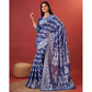Generic Women's Cotton Silk Printed Saree With Unstitched Blouse 5.5Mtr (Blue) - MYLUXURY LANE ENTERPRISE