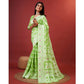 Generic Women's Cotton Silk Printed Saree With Unstitched Blouse 5.5Mtr (Light Green) - MYLUXURY LANE ENTERPRISE