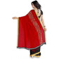 Generic Women's Faux Georgette Printed Saree With Unstitched Blouse 5.5Mtr (Red) - MYLUXURY LANE ENTERPRISE