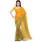 Generic Women's Faux Georgette Printed Saree With Unstitched Blouse 5.5Mtr (Yellow) - MYLUXURY LANE ENTERPRISE