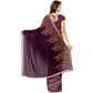 Generic Women's Faux Georgette Printed Saree With Unstitched Blouse 5.5Mtr (Wine) - MYLUXURY LANE ENTERPRISE