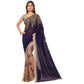 Generic Women's Faux Georgette Printed Saree With Unstitched Blouse 5.5Mtr (Blue) - MYLUXURY LANE ENTERPRISE