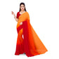 Generic Women's Georgette Solid Saree With Unstitched Blouse 5.5Mtr (Orange) - MYLUXURY LANE ENTERPRISE