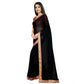 Generic Women's Chiifon Saree Printed Saree With Unstitched Blouse 5.5Mtr (Black) - MYLUXURY LANE ENTERPRISE