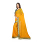 Generic Women's Chiifon Saree Printed Saree With Unstitched Blouse 5.5Mtr (Yellow) - MYLUXURY LANE ENTERPRISE