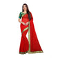 Generic Women's Chiifon Saree Printed Saree With Unstitched Blouse 5.5Mtr (Red) - MYLUXURY LANE ENTERPRISE