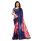 Generic Women's Georgette Printed Saree With Unstitched Blouse 5.5Mtr (Blue) - MYLUXURY LANE ENTERPRISE