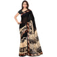 Generic Women's Faux Georgette Printed Saree With Unstitched Blouse 5.5Mtr (Black) - MYLUXURY LANE ENTERPRISE