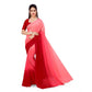 Generic Women's Georgette Solid Saree With Unstitched Blouse 5.5Mtr (Pink) - MYLUXURY LANE ENTERPRISE