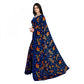 Generic Women's Faux Georgette Printed Saree With Unstitched Blouse 5.5Mtr (Blue) - MYLUXURY LANE ENTERPRISE
