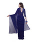 Generic Women's Dyed Solid Saree With Unstitched Blouse 5.5Mtr (Dark Blue) - MYLUXURY LANE ENTERPRISE
