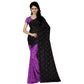 Generic Women's Faux Georgette Printed Saree With Unstitched Blouse 5.5Mtr (Purple) - MYLUXURY LANE ENTERPRISE
