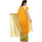 Generic Women's Faux Georgette Printed Saree With Unstitched Blouse 5.5Mtr (Yellow) - MYLUXURY LANE ENTERPRISE