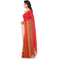 Generic Women's Faux Georgette Printed Saree With Unstitched Blouse 5.5Mtr (Red) - MYLUXURY LANE ENTERPRISE