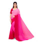 Generic Women's Georgette Solid Saree With Unstitched Blouse 5.5Mtr (Pink) - MYLUXURY LANE ENTERPRISE