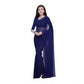 Generic Women's Dyed Solid Saree With Unstitched Blouse 5.5Mtr (Dark Blue) - MYLUXURY LANE ENTERPRISE