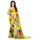 Generic Women's Faux Georgette Printed Saree With Unstitched Blouse 5.5Mtr (Yellow) - MYLUXURY LANE ENTERPRISE